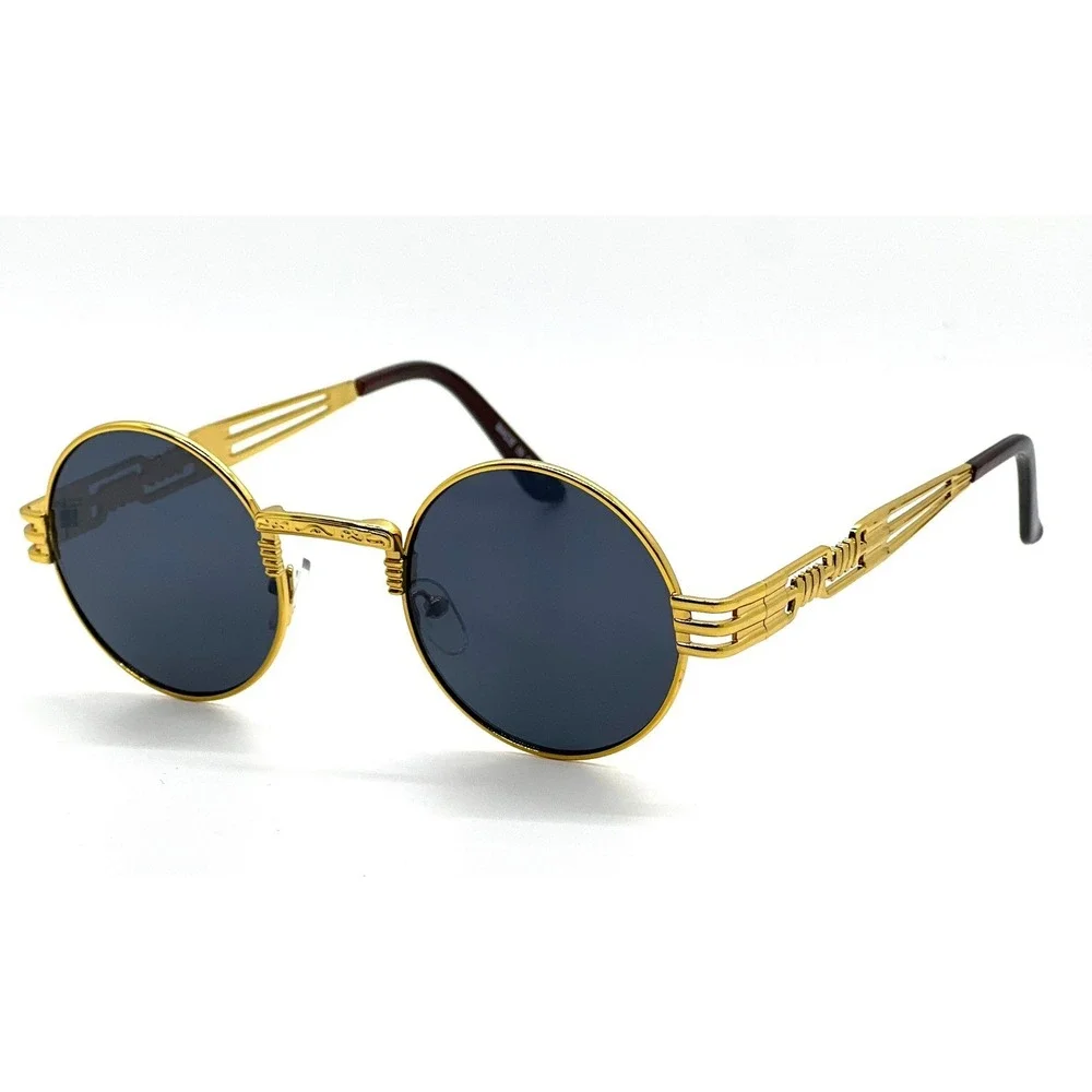 Retro Black Round Steampunk Sunglasses Hippie Glasses‎ Metal Men Trendy Street